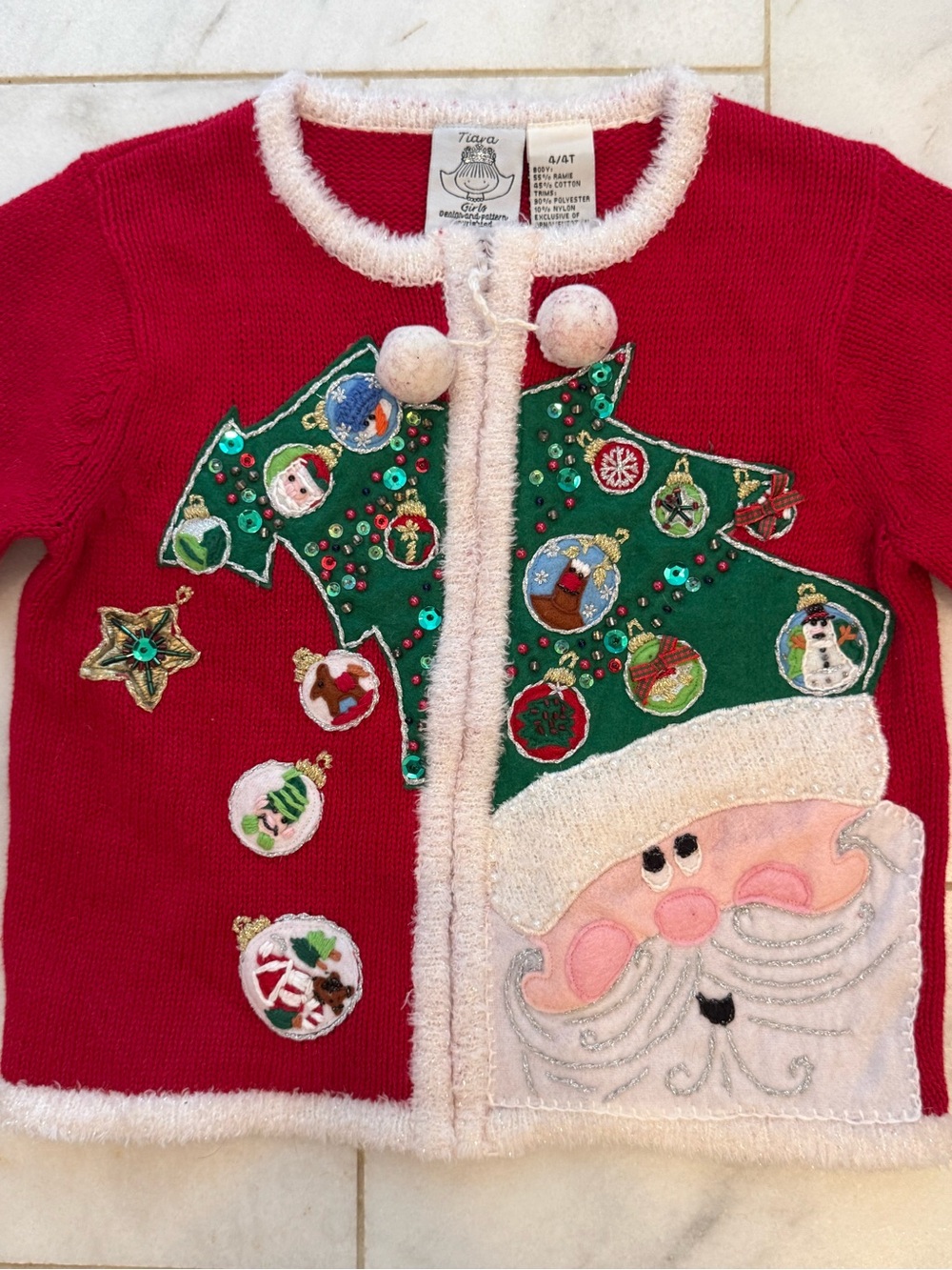 Santa beaded/embroidered zip-up for Christmas